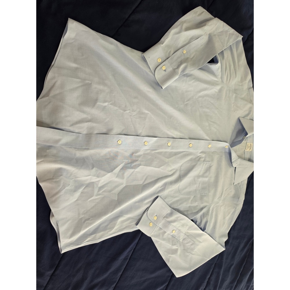 Brooks Brothers 346 Mens 16-2/3 Slim Fit Non-Iron Stretch Dress Shirt Blue